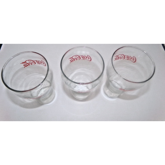 Vintage Coca-Cola Coke Soda Fountain Glass Red Double SIded Logo Red Letter Coke - Picture 7 of 16